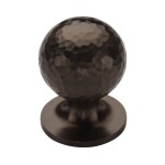 M Marcus Heritage Brass Cabinet Knob Ball Hammered Design 25mm